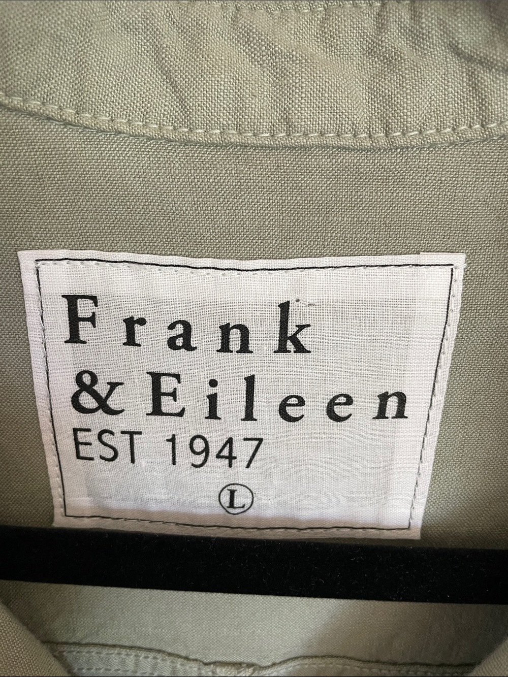 Frank & Eileen Northern Ireland Sage Green Utility Jumpsuit L Flax USA Boho - Picture 5 of 15